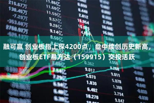 融可赢 创业板指上探4200点，盘中续创历史新高，创业板ETF易方达（159915）交投活跃